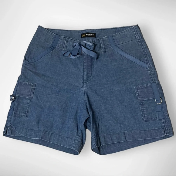Lee Pants - LEE Women's Regular Fit Mid Rise Chambray Shorts Size 6 Medium | EUC